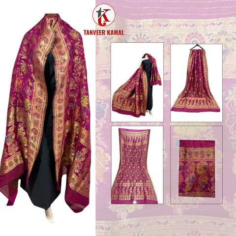 Luxurious 100% Pure Silk Chiffon Duppata/Shawl - DUP-07M