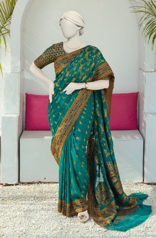 Luxurious 100% Pure Silk Chiffon Saree