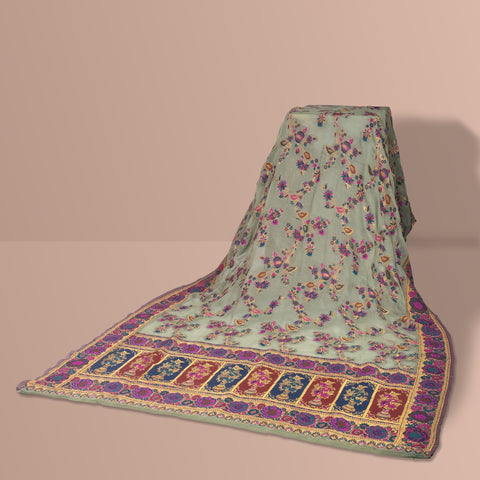 Luxurious 100% Pure Silk Chiffon Duppata/Shawl - DUP-04O
