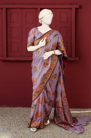 Luxurious 100% Pure Silk Chiffon Saree