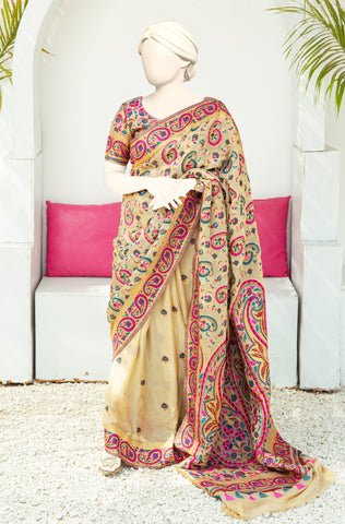 Luxurious 100% Pure Silk Chiffon Saree