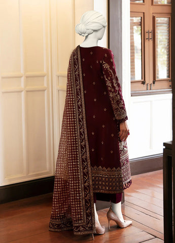 MEHROON SEMI PURE CHIFFON EMBROIDERED SHIRT,