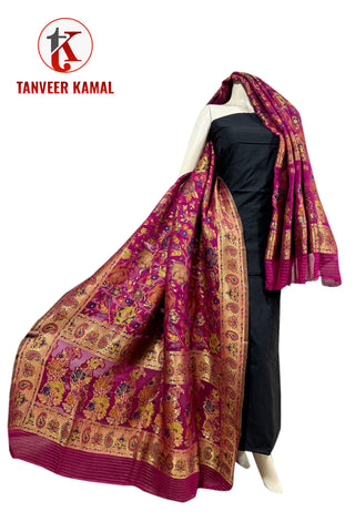 Luxurious 100% Pure Silk Chiffon Duppata/Shawl - DUP-07M