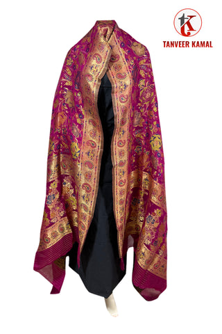 Luxurious 100% Pure Silk Chiffon Duppata/Shawl - DUP-07M