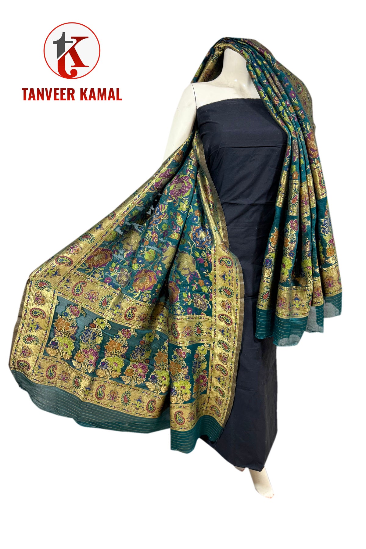 Luxurious 100% Pure Silk Chiffon Duppata/Shawl - DUP-07G